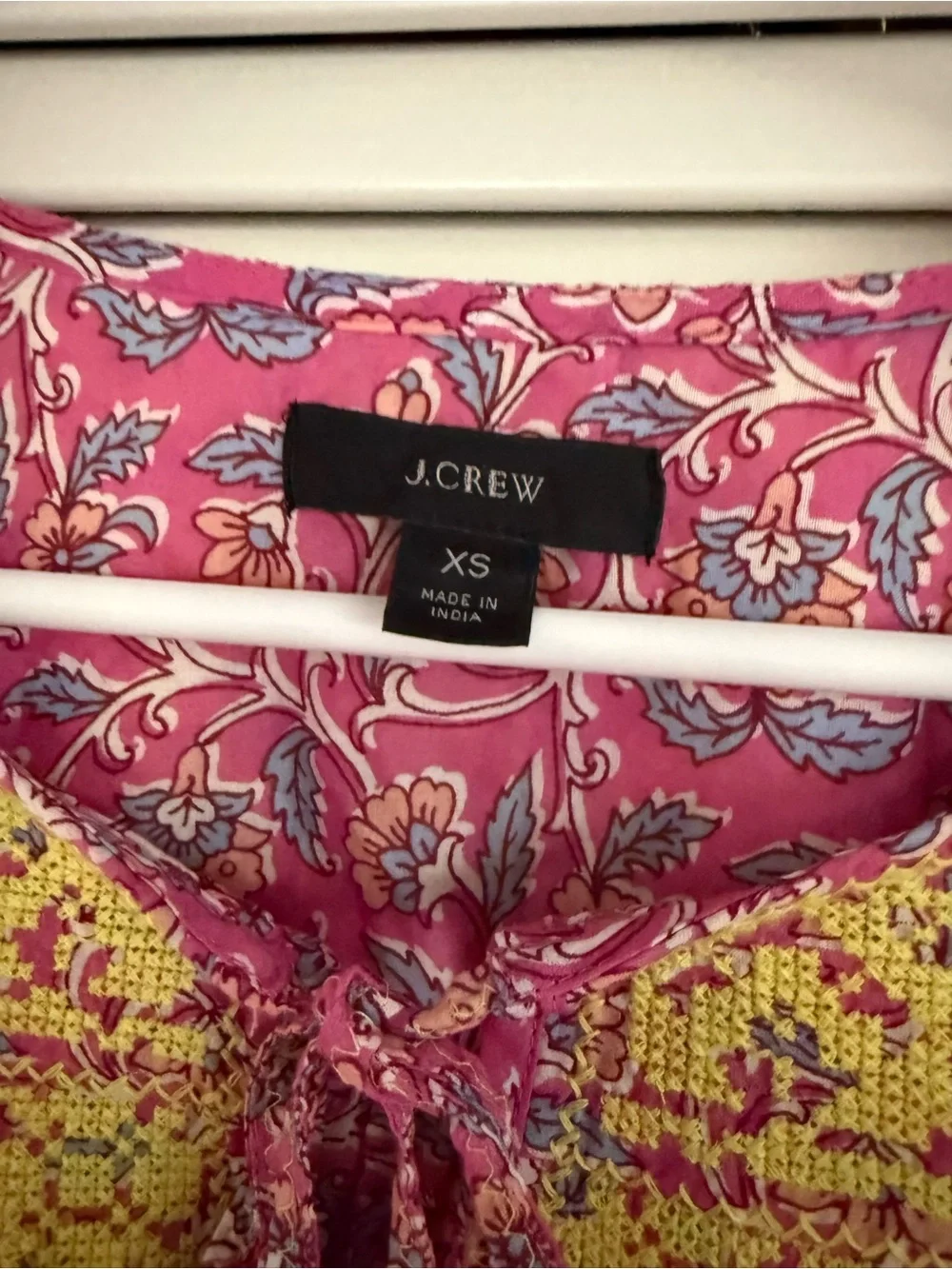 J. Crew Pink Floral Embroidered Yoke Peasant Blouse❗️
